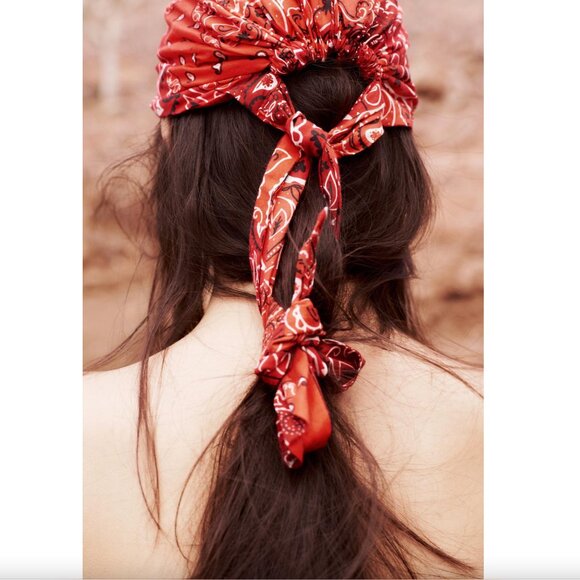 Zara Red Print Head Wrap NWT - Picture 4 of 6
